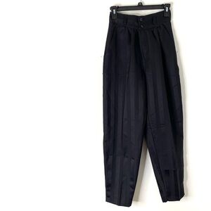 Jerry Leigh of California Black Satin Stripe Pleated High Waist Vintage Trouser